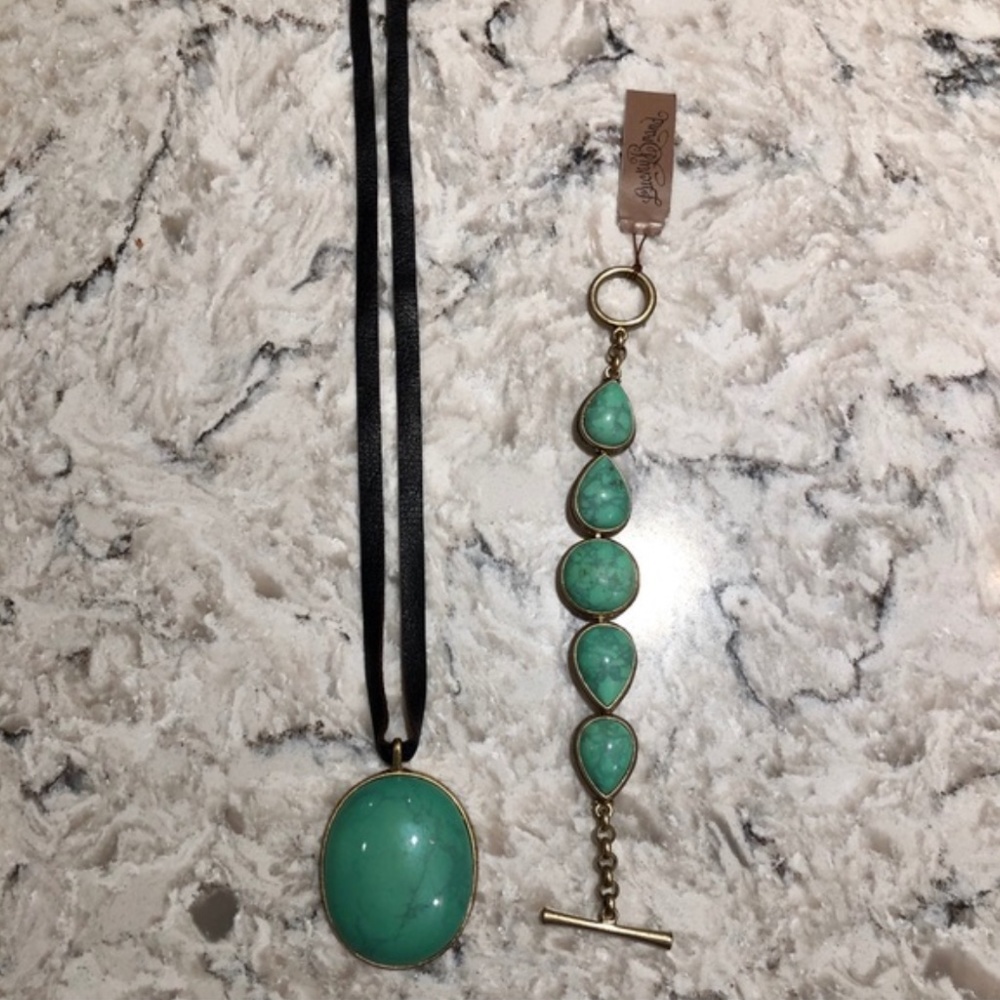 Lucky Brand Turquoise Necklace and Bracelet
